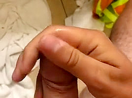 Big dick cums in bathroom