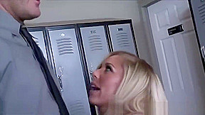 Blonde fucked by her professor and he shot all cum internal