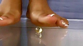 Carmen Rivera soles on glass