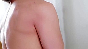 Dazzling teenage slut giving a hot handjob