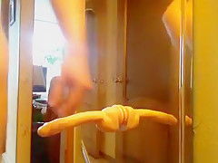 Dildo on mirror fuck my asshole