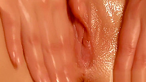 Elegant girl gapes yummy pussy and gets deflorated