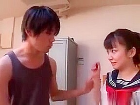 Fragile Asian Cutie Blows Pecker In Threesome