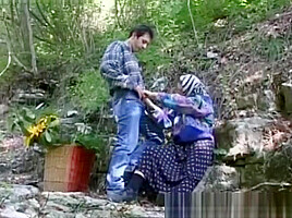 Granny Gives Everything To Blowjob In Forest