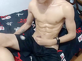 Hot Latino shows off his hot body and big dick