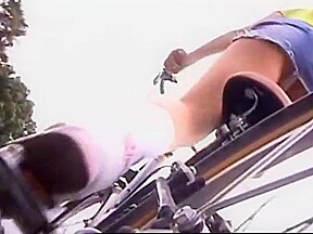 Japanese Yumi Kazama bike upskirt