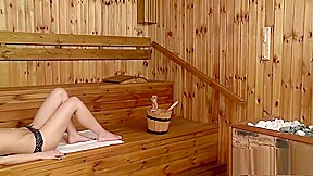 Kinky girl-on-girl action in the sauna