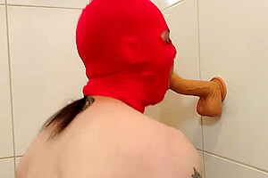 Mtf Masked Trans Woman Deep Throats Dildos While Playing With Her Cock And Ass Big Cumshot