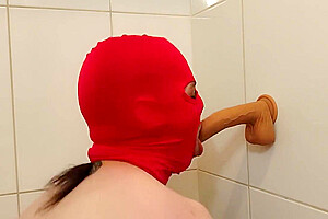 Mtf Masked Trans Woman Deep Throats Dildos While Playing With Her Cock And Ass Big Cumshot