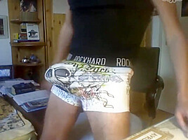 Patrick Hoffmann from Berlin presenting his dick in his underwear