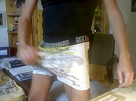 Patrick Hoffmann from Berlin presenting his dick in his underwear