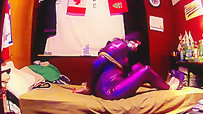 Purple Haired Damsel 6: Purple Catburglar Caught and Tied