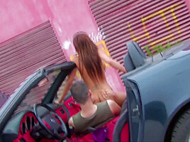 Ramming Hard In Her Ass While She Is Bent Over Car - HotEuroGirls