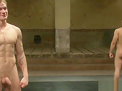 Ripped stud wrestling naked with his bf