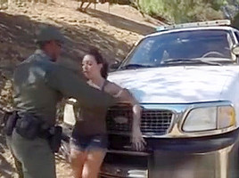 Sexy Latina teen 18+ Bribes A Border Officer With Her Pussy