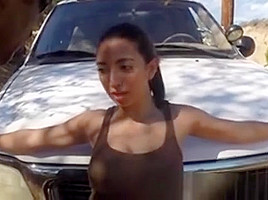 Sexy Latina teen 18+ Bribes A Border Officer With Her Pussy
