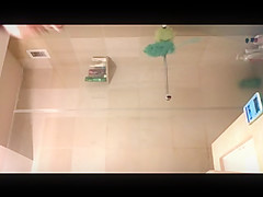Shower Girl Stroking Pussy Hair Bush While Texting