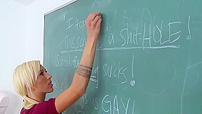 Slim blonde fucked in the classroom