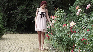 This redhead enjoys outdoor sex today