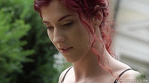 This redhead enjoys outdoor sex today