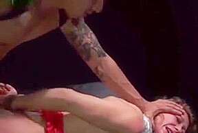 Tied Up Babe Gets Mouth Screwed
