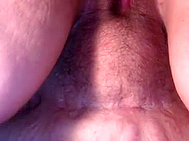 Underside view Doggy with creampie