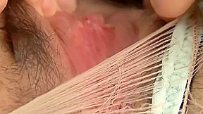 hairy solo asian contracting and wet