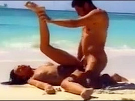 hot brunette beach sex