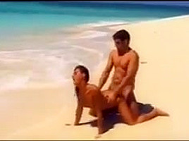hot brunette beach sex