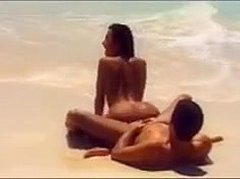 hot brunette beach sex