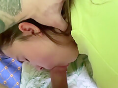 student 18+ Makes Deep Blowjob Cum In Mouth And On Face