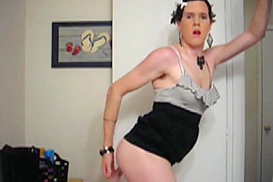 teen 18+ crossdresser toying and fisting