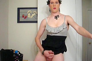 teen 18+ crossdresser toying and fisting