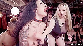 teen 18+ serving at orgy swingers party